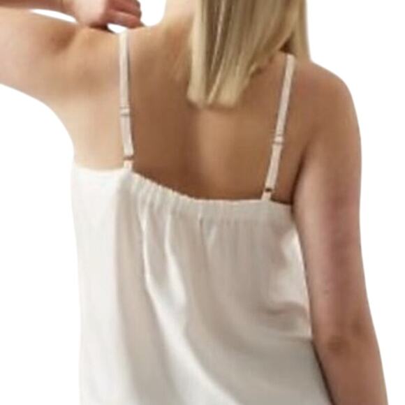 Athleta Calm Cool Slip Dress Nightgown in White Women's Size Medium NWT - Picture 2 of 10